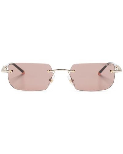 Montblanc Rimless Rectangle-frame Sunglasses - Pink