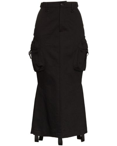 Hyein Seo Side Pocket Cotton Cargo Skirt - Black