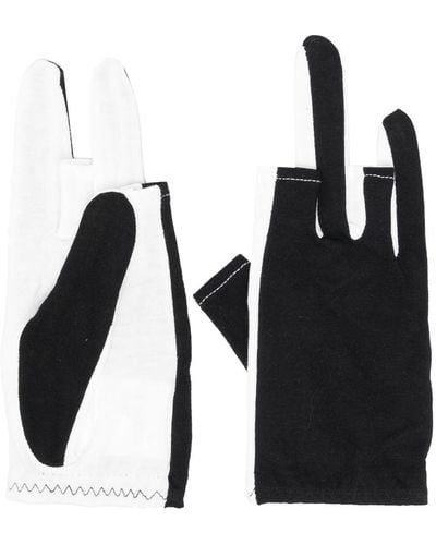 Yohji Yamamoto Contrasting Paneled Cotton Gloves - Black