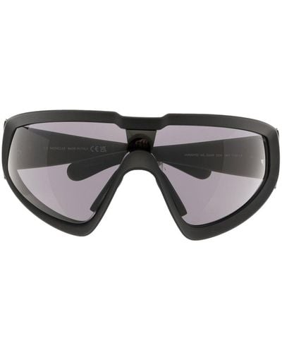 Moncler Sonnenbrille mit Shield-Gestell - Schwarz