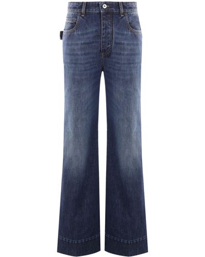 Bottega Veneta Katoenen Jeans Met Logopatch - Blauw