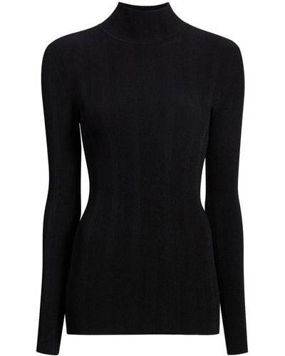 Another Tomorrow Turtleneck Ribbed-knit Jumper - Black