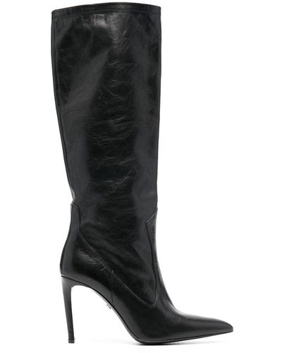 Ami Paris Stiletto-heel Pointed-toe Boots - Black