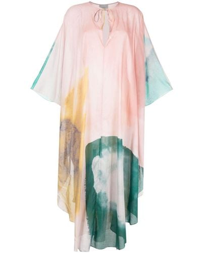 On The Island Tie-dye Cotton Kaftan - Pink