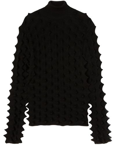 Ambush Spiked Turtleneck Sweater - Black