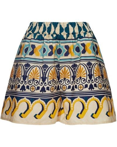 La DoubleJ Chino-Shorts mit abstraktem Muster - Blau