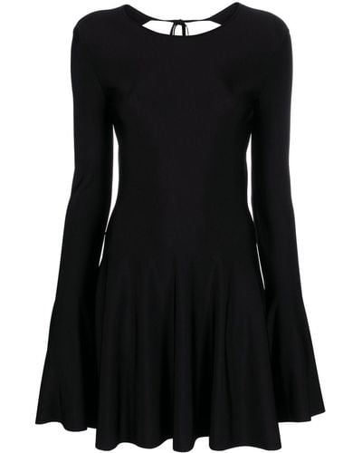 Saint Laurent Flared Mini-jurk - Zwart