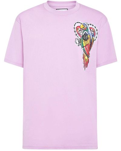 Philipp Plein Graphic-print Cotton T-shirt - Pink