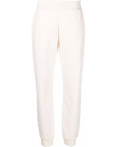 Karl Lagerfeld Pantalones con logo afelpado - Blanco