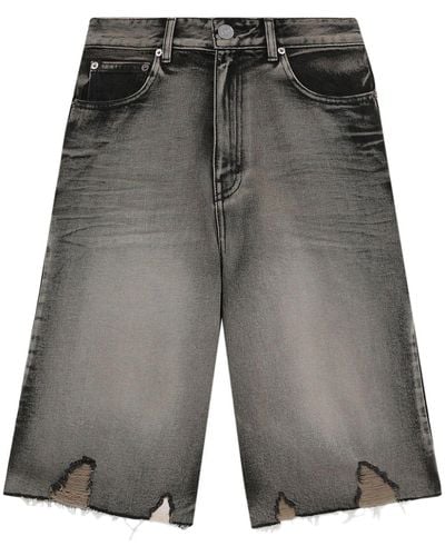 we11done Distressed Denim Shorts - Gray