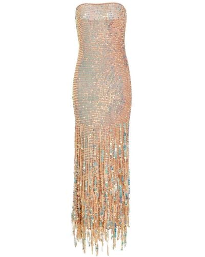 retroféte Tera Sequin-embellished Dress - Natural