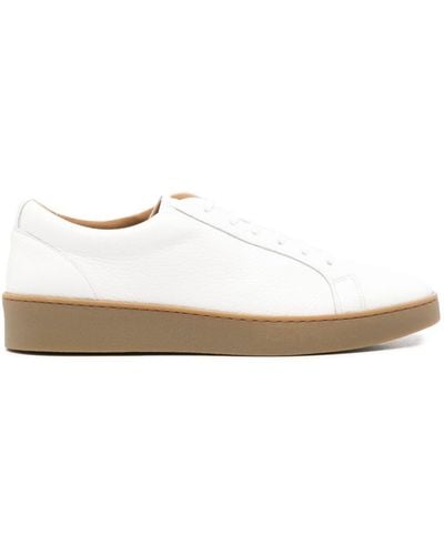 BOGGI Pebbled-texture Leather Trainers - White