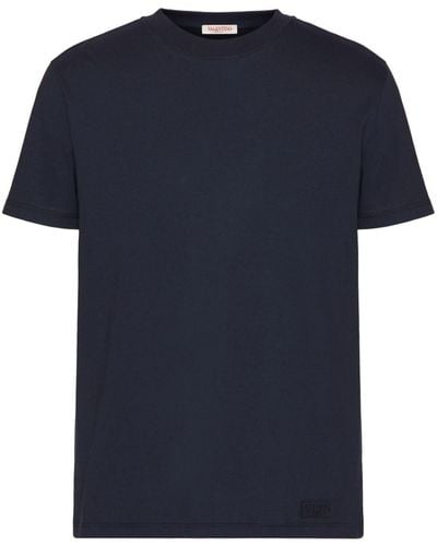 Valentino Garavani T-shirt Met Logopatch - Blauw