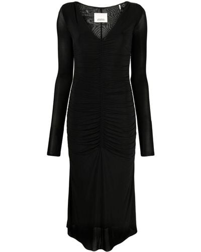 Isabel Marant Laly Ruched Jersey Dress - Black