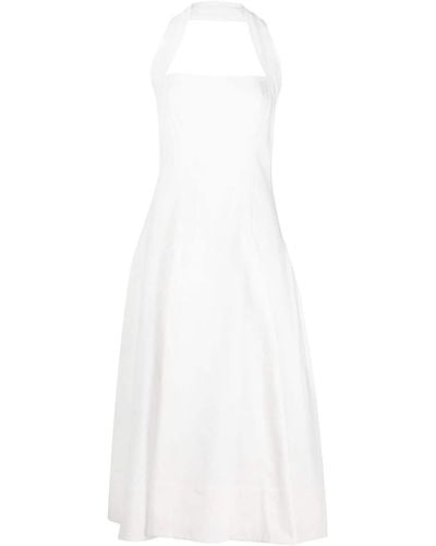 Khaite Lalita Halterneck Midi Dress - White