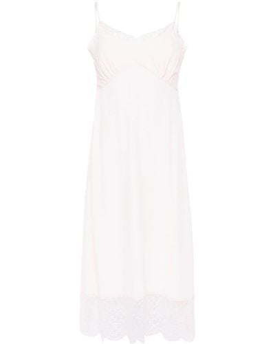 Simone Rocha Lace-trim Slip Midi Dress - White