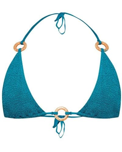 Bondeye Ring Ingrid Triangle Bikini Top - Blue