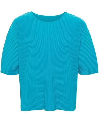 Homme Plissé Issey Miyake Mc March Pleated T-shirt - Blue