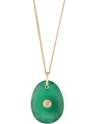 Pascale Monvoisin 14kt Yellow Gold Orso Onyx And Diamond Necklace - Green
