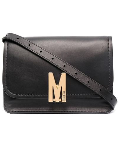 Moschino Logo-plaque Shoulder Bag - Grey