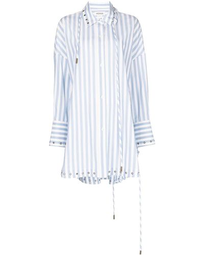 Monse Stripe-pattern Cotton Shirt - Blue