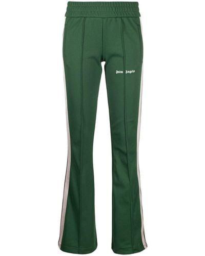 Palm Angels Pantalon de jogging évasé à logo imprimé - Vert