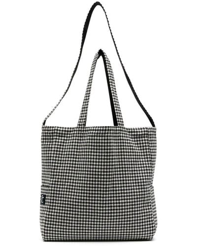 The Power for the People Houndstooth Tote Bag - Black