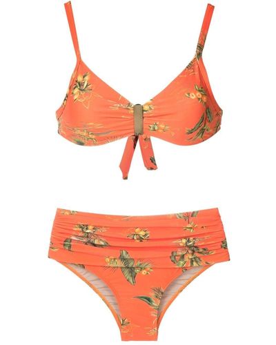 Lygia & Nanny Floral-print Bikini Bottoms - Orange