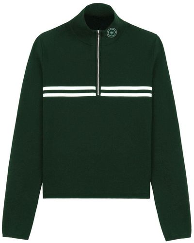 Sporty & Rich Minimal Sweatshirt mit Viertelreißverschluss - Grün