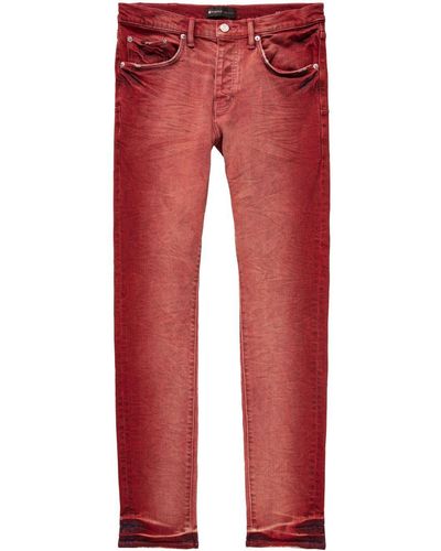 Purple Brand Washed Skinny Jeans - Red