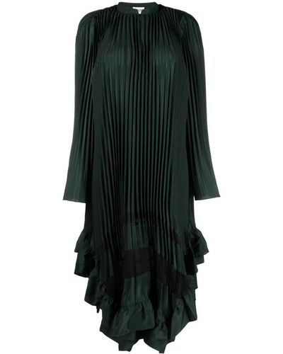 Claudie Pierlot Split-neck Ruffled Midi Dress - Black