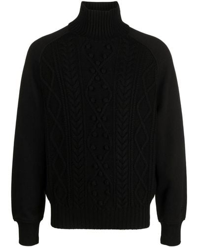 Neil Barrett Embroidered-logo Sleeve Knit Sweater - Black
