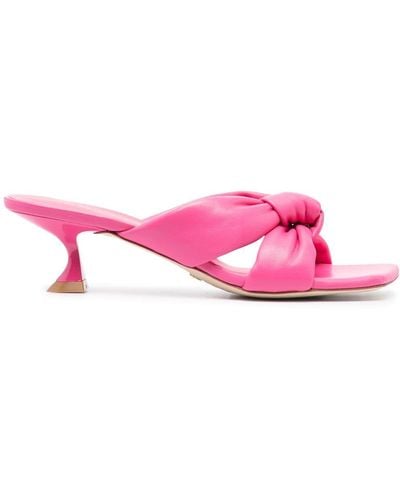 Stuart Weitzman Slip-on Square-toe Sandals - Pink