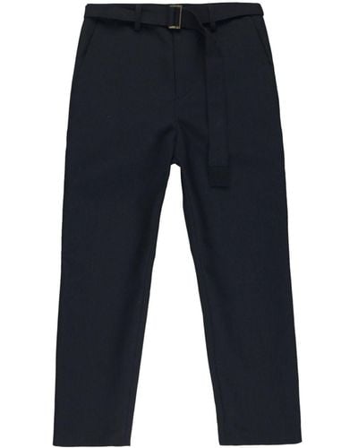 Sacai Belted Straight-leg Trousers - Blue