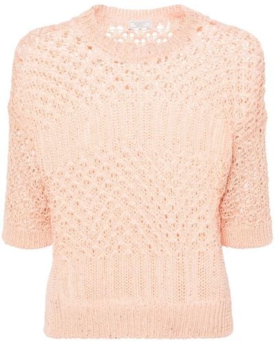 Peserico Sequin-embellished Knitted Top - Pink