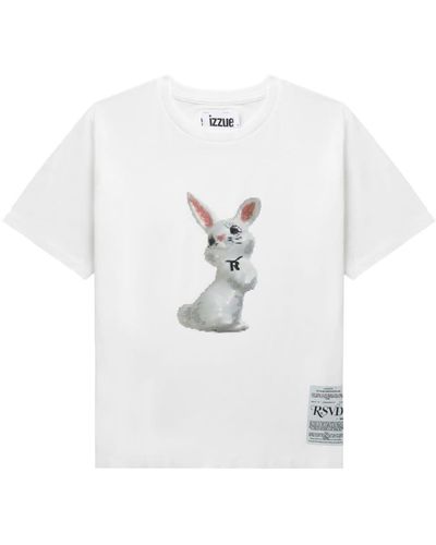 Izzue Bunny-print Cotton T-shirt - White