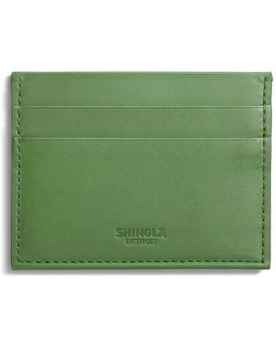Shinola Logo-debossed Cardholder - Green