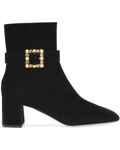 Gianvito Rossi Wondy Buckled Ankle Boots - Black