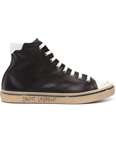 Saint Laurent Baskets Malibu en cuir - Noir