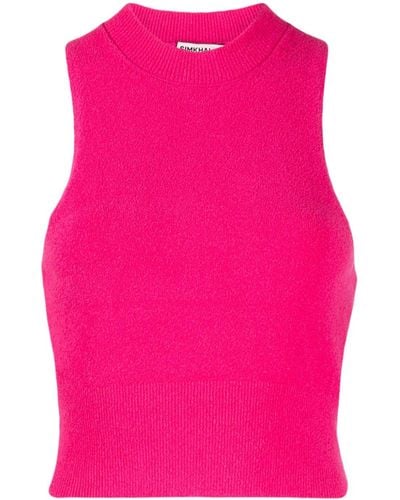 Jonathan Simkhai Tatyana Sleeveless Cropped Top - Pink