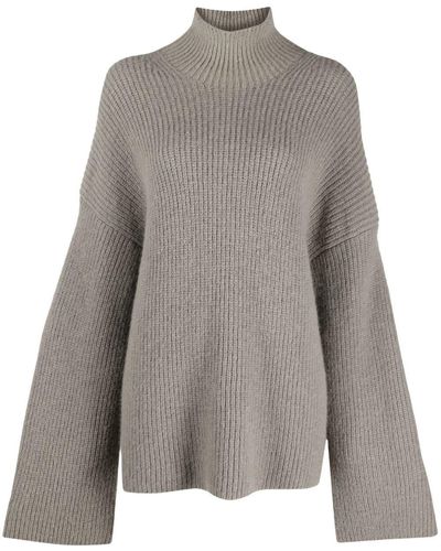 Nanushka Chunky Knit Oversized Jumper - Grey