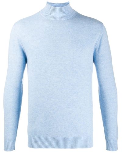 N.Peal Cashmere Funnel Neck Sweater - Blue
