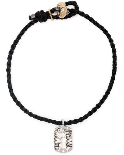 Paul Smith Logo-tag braided bracelet - Metálico