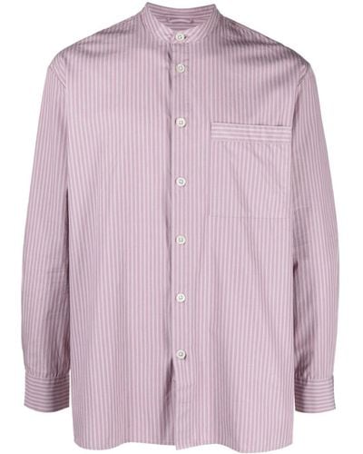 Birkenstock Stripe-pattern Collarless Shirt - Purple