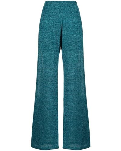 Amen Lurex Wide-leg Trousers - Blue