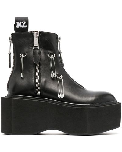 Natasha Zinko Bottines zippées 95 mm à plateforme - Noir