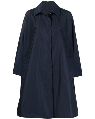 Yves Salomon Concealed-front Fastening Coat - Blue