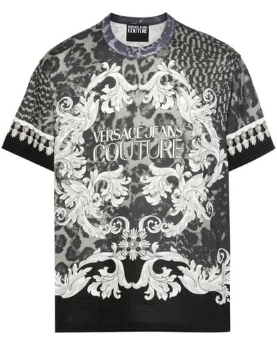 Versace Camiseta con logo estampado - Negro