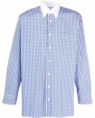 Mackintosh Roma Gingham-check Button-down Shirt - Blue