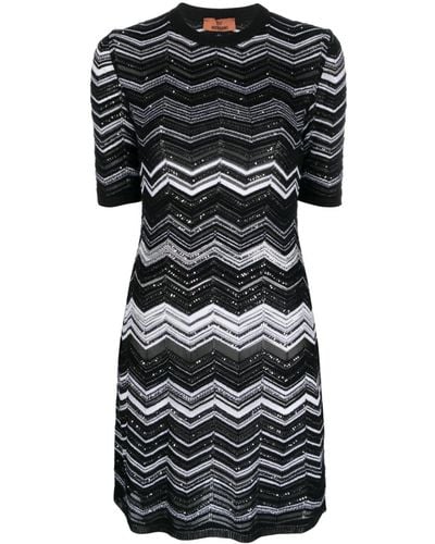 Missoni Zigzag-design Short-sleeve Minidress - Black